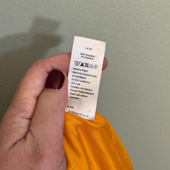 Anthology Trouser Pants Plus 16 Yellow Straight Leg Ruffles High Rise Flat Front - Picture 8 of 8